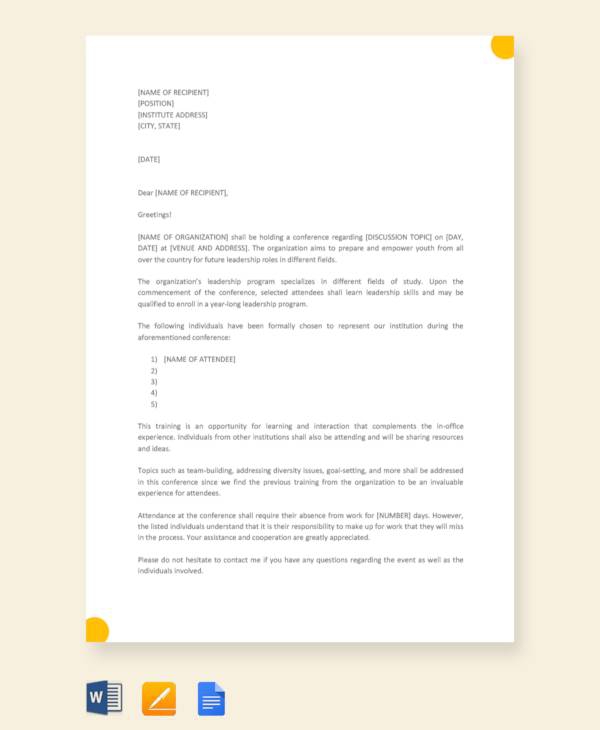 Free  Sample Formal Excuse Letter Templates In Pdf