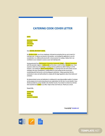 Free Cook Cover Letter Templates