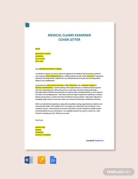 Free Examiner Cover Letter Templates