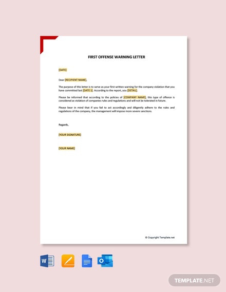 Free First Offence Warning Letter Template