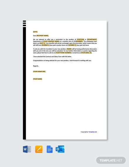 Free Internal Promotion Offer Letter Template