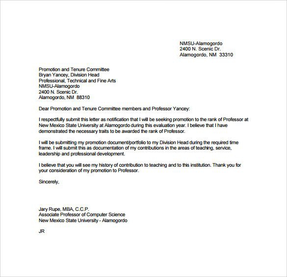 Image Result For Sample Letter Of Intent For Promotion