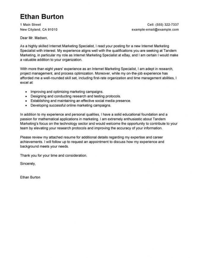 Leading Professional Online Marketer And Social Media Cover Letter