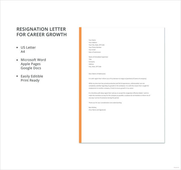 Official Resignation Letter Template