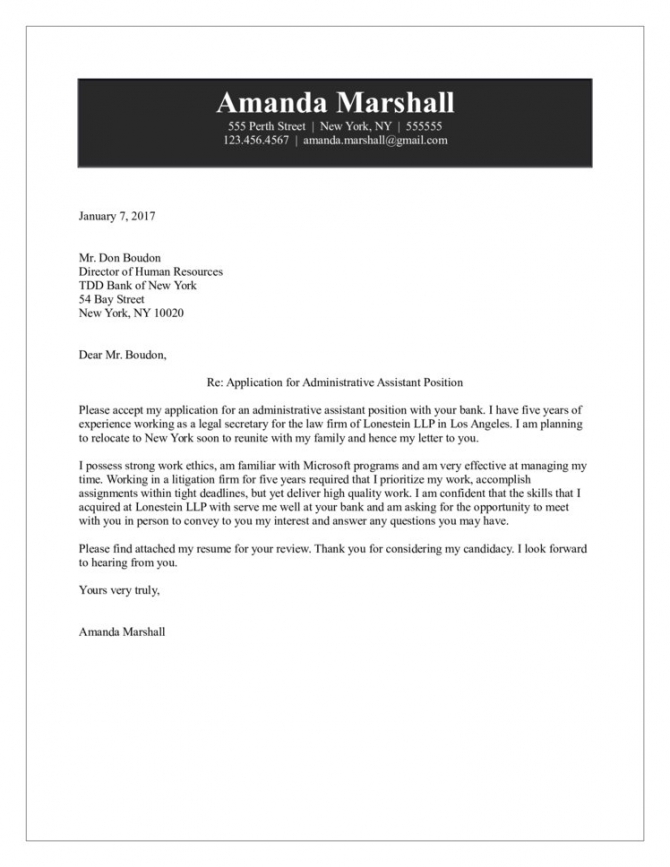 Real Estate Administrative Assistant Cover Letter