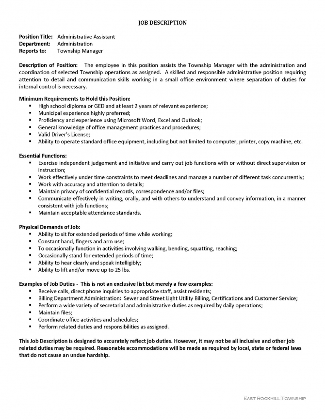 Administrative Assistant Job Opening  East Rockhill Township