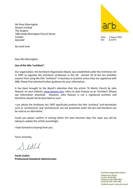 Arb Has Written To Dezeen To Say John Pawson Is Not An Architect Arb Has Written To Dezeen To Say John Pawson Is Not An Architect