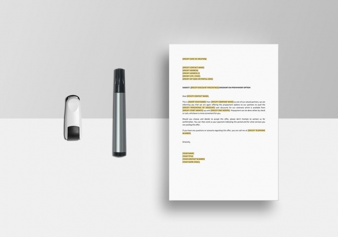 Discount On Prepayment Option Template In Word  Apple Pages Discount On Prepayment Option Template In Word  Apple Pages