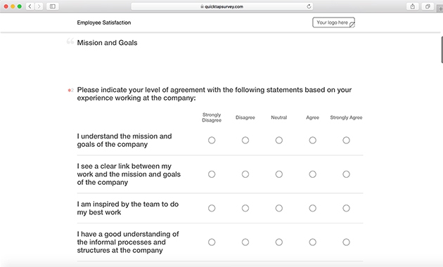 Survey Questionnaire For Employee Satisfaction