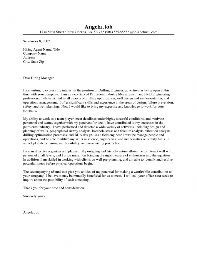 Engineering Cover Letter Examples