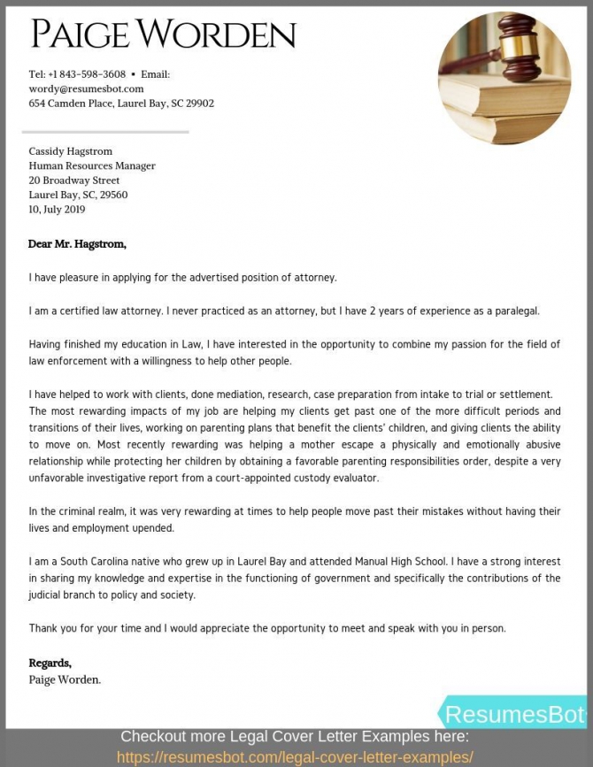 Entry Level Attorney Cover Letter Samples   Templates Pdfword