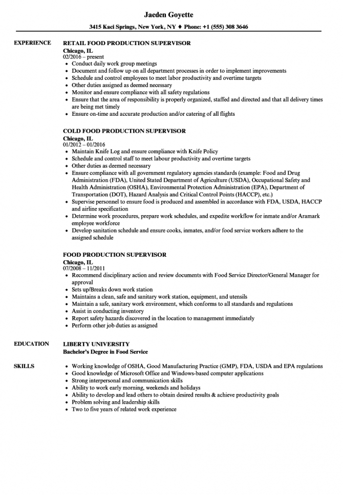 production worker skills for resume