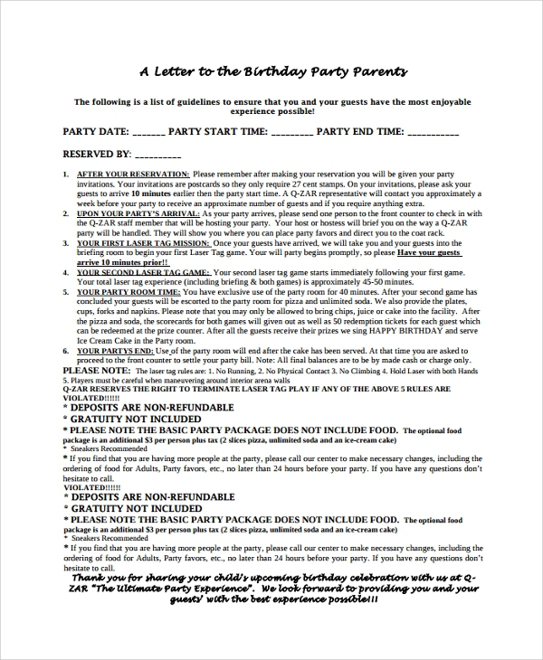 Free  Sample Celebration Letter Templates In Pdf