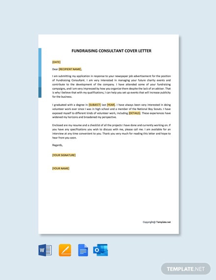Free Fundraising Consultant Cover Letter Template