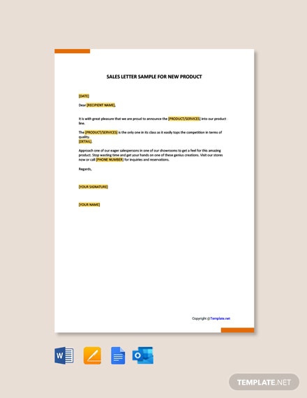 Free Sales Letter Sample For New Product Template