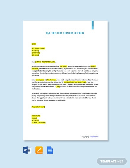 Free Tester Cover Letter Templates