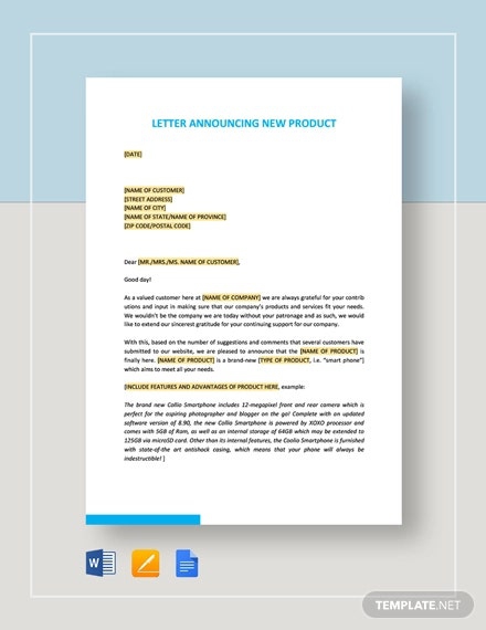 How To Write A Letter Announcing A New Product