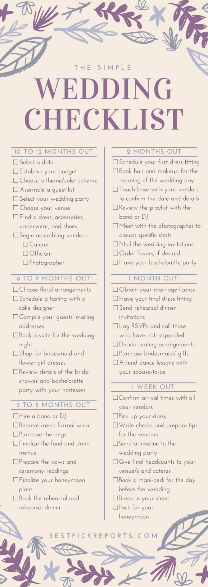Infographic On A Brides Complete Checklist For A Simple Wedding