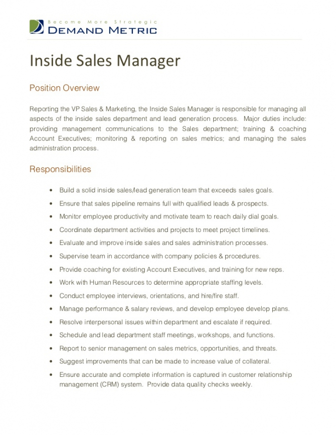 Corporate Sales Manager Job Description - Gotilo