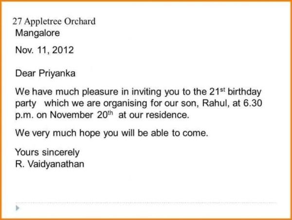 How To Write Invitation Letter For Birthday Party