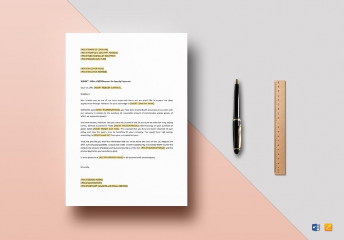 Offer Of Discount For Speedy Payments Template In Word Apple Pages Offer Of Discount For Speedy Payments Template In Word Apple Pages