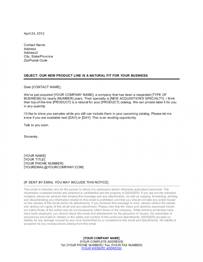 Our New Product Line Is A Natural Fit For Your Business Template