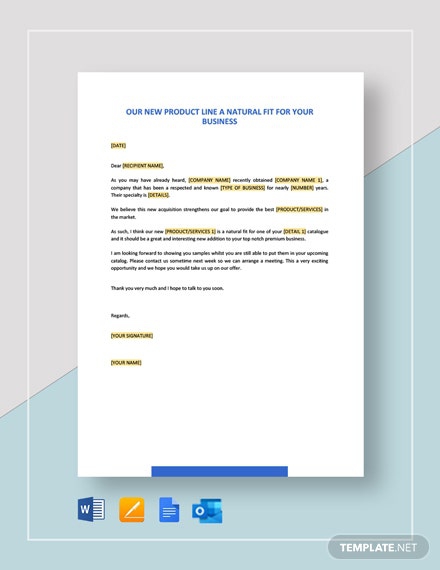 Our New Product Line Is A Natural Fit For Your Business Template