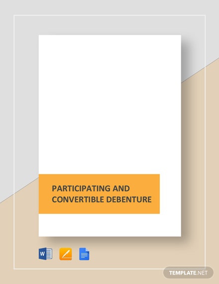 Participating And Convertible Debenture Template