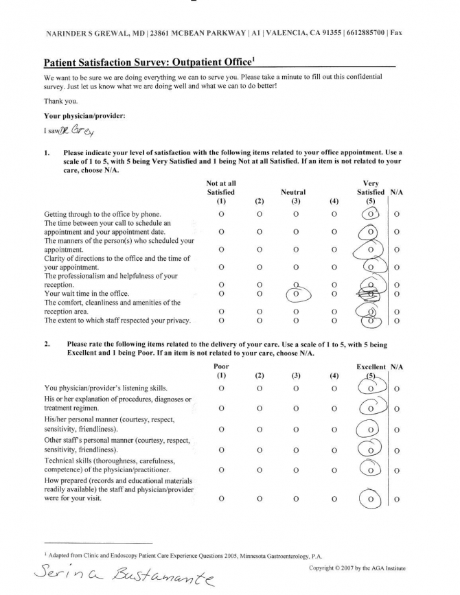 Patient Satisfaction Survey