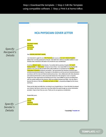 HCA Physician Cover Letter - Gotilo