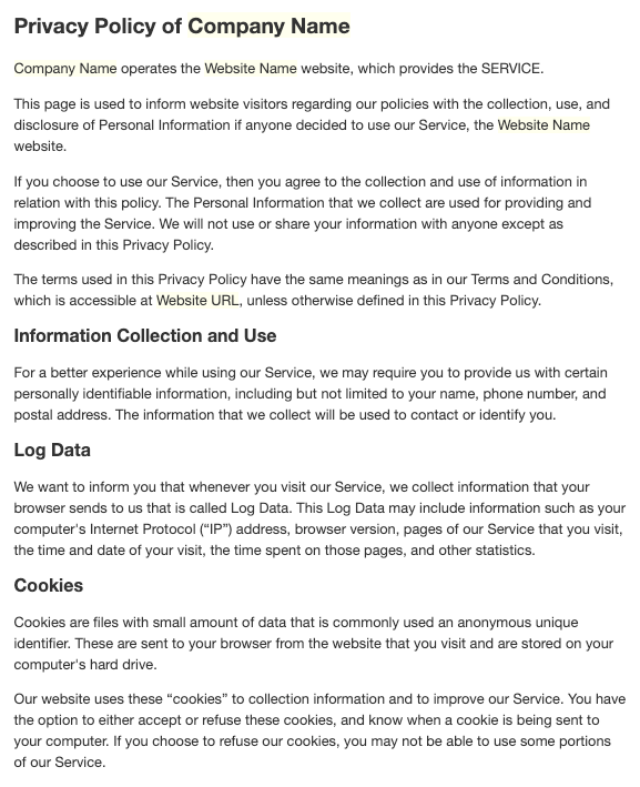 Privacy Policy Template Generator  Easily Create Your Own Privacy