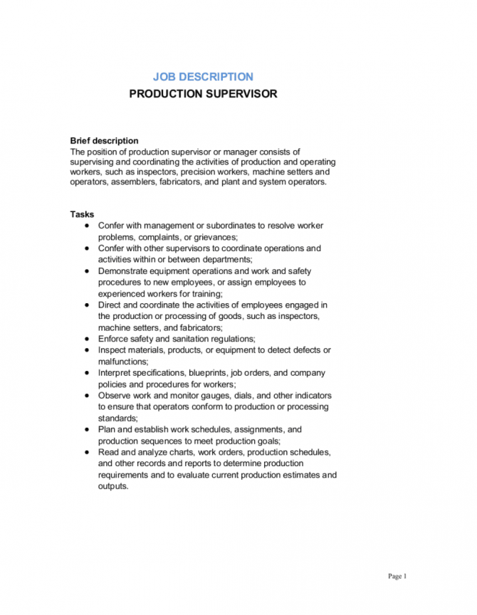 production supervisor job description mining bitcoins