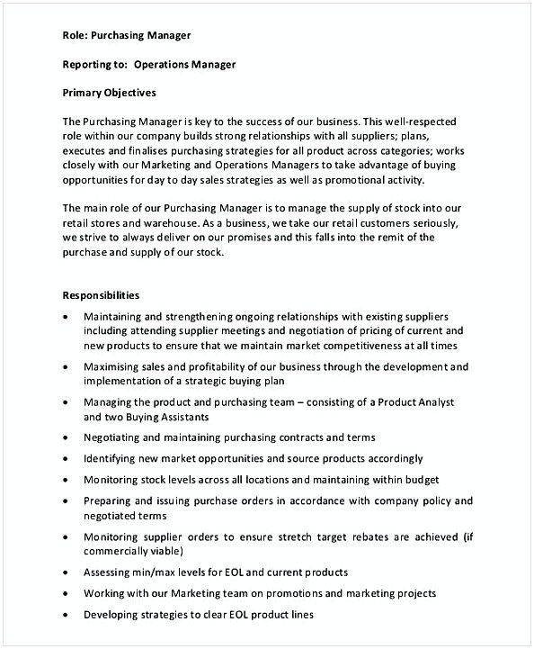 Purchasing Manager Job Description - Gotilo