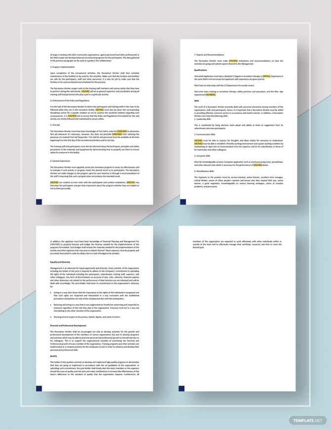 Recreation Worker Job Description Template Ad Paid Worker Recreation Worker Job Description Template Ad Paid Worker