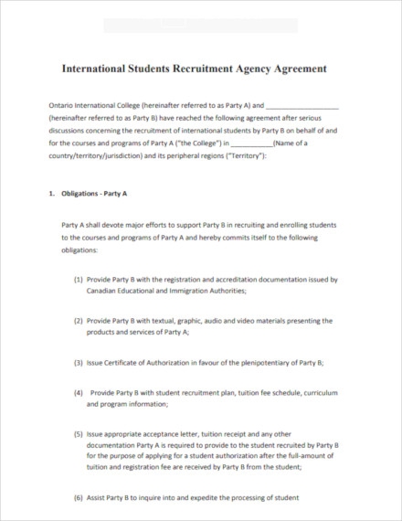 Recruitment Agency Contract Agreement