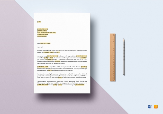Request Proposal For Credit Facility Template In Word  Google Docs