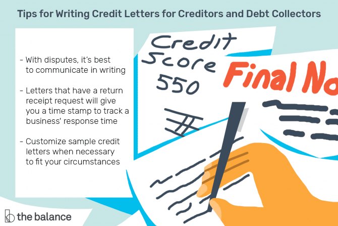 Sample Credit Letters For Creditors And Debt Collectors Sample Credit Letters For Creditors And Debt Collectors