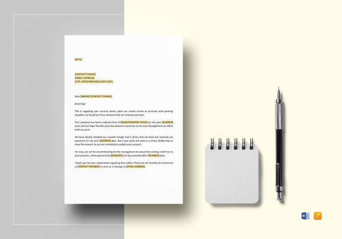 Withdrawal Of Credit On Past Due Account Template In Word  Google